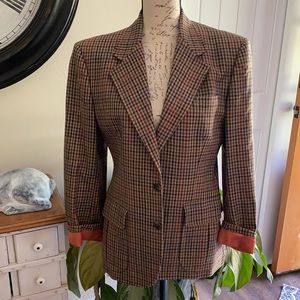 Plaid wool blazer.